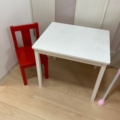 IKEAキッズ机と椅子セット　子供用テーブルイス付き