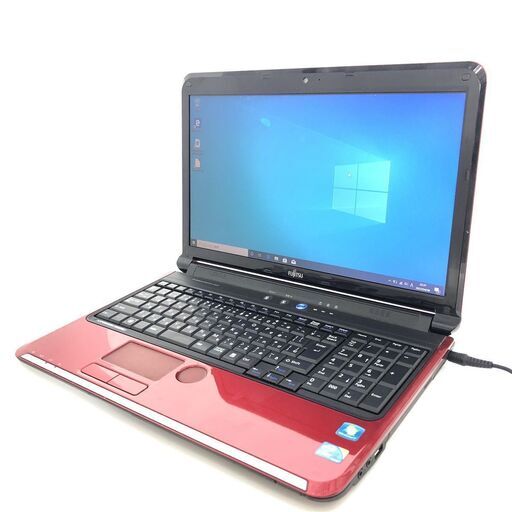 新品SSD 中古美品 日本製 15インチ 赤色 ノートパソコン 富士通 AH550/5B Core i5 4GB BD-R Wi-Fi 無線 カメラ Windows10 Office