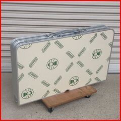 ① 美品 希少 廃盤品 Coleman/コールマン 170-5809 折りたたみテーブル ピクニックテーブル 珍しいコールマン柄 82×163×73 cm  手渡し希望/自社配送可能（配送エリアについてお問い合わせください）