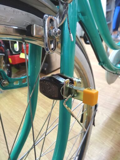 組み立て品 24インチ自転車 丸石自転車 緑×白 ママチャリ 試乗のみ 