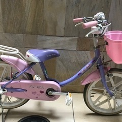 【お譲り先が決まりました】女の子用自転車　18インチ　補助輪つき