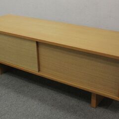 無印良品/MUJI AVラック ナチュラル オーク材 テレビボード　テレビ台　スライド2枚扉   中古 店頭引取歓迎 R5735)