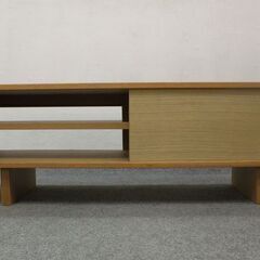 無印良品/MUJI AVラック ナチュラル オーク材 テレビボード　テレビ台　スライド2枚扉   中古 店頭引取歓迎 R5735)