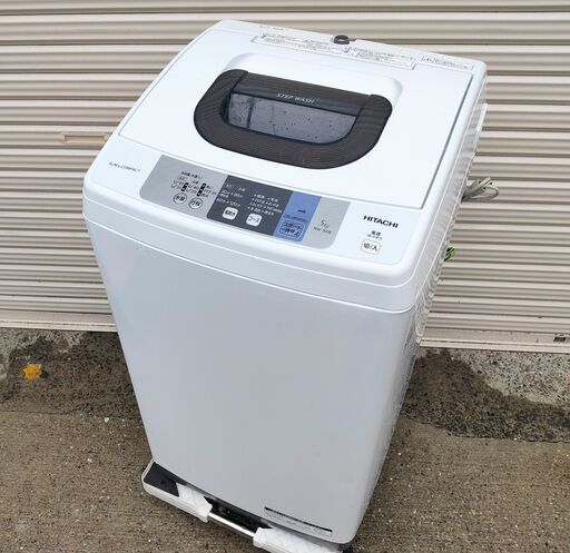 310　全自動洗濯機　HITACHI NW-50B 2018年製　5.0kg　ピュアホワイト　単身様向け　2ステップウォッシュ　住まい　洗濯