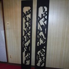 欄間値下げしました、松に鶴の彫刻品