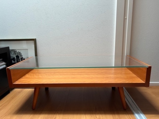 値下げ■unico ウニコ ecco 北欧風 ガラス ローテーブルリビングテーブル