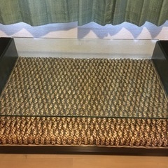【ネット決済】ガラスローテーブル　アジアン家具　バリ風