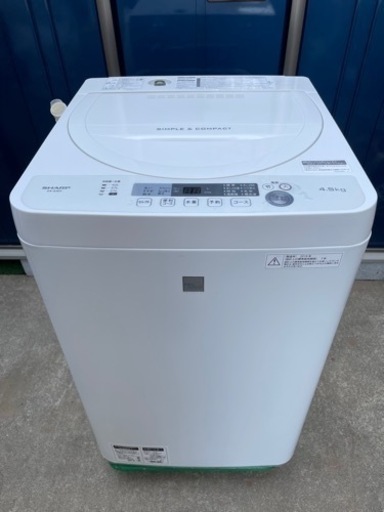 洗濯機SHARP 型番ES-G4E5-KW 製造年2018年製