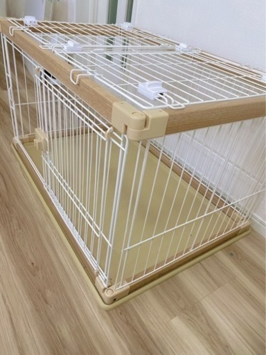ペットサークル　犬ケージ　木目