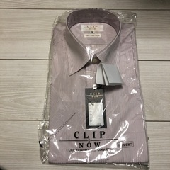 新品 ワイシャツ  M  薄ピンク ストライプ