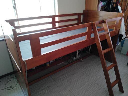 木製のロフトベッド(ベッドフレームのみ)