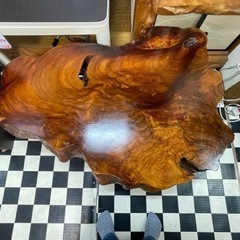 【リサイクルサービス八光　田上店　配達・設置OK】屋久杉 一枚板 テーブル（脚付き）