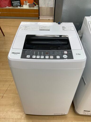 【レガストック川崎本店】ハイセンス　全自動洗濯機　5.5㎏　HW-T55C