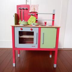 おもちゃの木製キッチン&木製レジスター