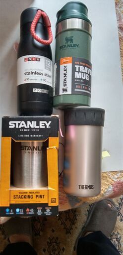 値下げ『ＳTANLEY　魔法ビン＆マグカップ＋THERMOSマグカップ＋ZOKUステンレスボトル』4点