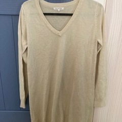 白　ロングニット　中古