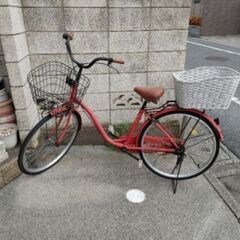 【ネット決済】26インチ自転車ピンクお譲りします