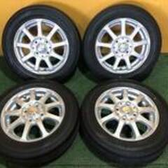 No.801　ダンロップ EC202　タイヤ 13インチ 軽自動車サイズ　155/65R13　ホイール付 4穴　4本セット