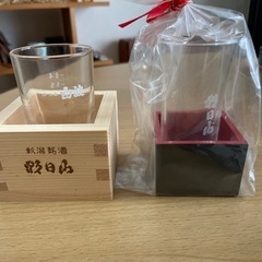 【新古】焼酎グラス&日本酒グラス枡セット