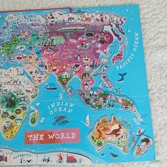ジャノー 木製マグネット 世界地図パズル