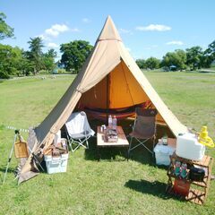 ワンポールテント　ティピシェルター　TC素材　キャンプ