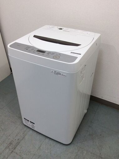 (6/1受渡済)JT1897【SHARP/シャープ 5.5㎏洗濯機】美品 2018年製 ES-GE5B 家電 洗濯 上開き 簡易乾燥付