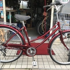 防犯登録解除済 ワインレッド 自転車 ママチャリ 26インチ 群馬埼玉栃木