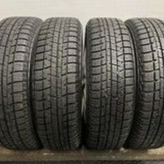 【YOKOHAMA ice GUARD iG50 PLUS 155/65R14】スタッドレス【LEBEN 14インチ 4.5J4HPCD100+43】2019年製 バリ溝 タント モコ等　(TA536) クレジットカード QRコード決済可能