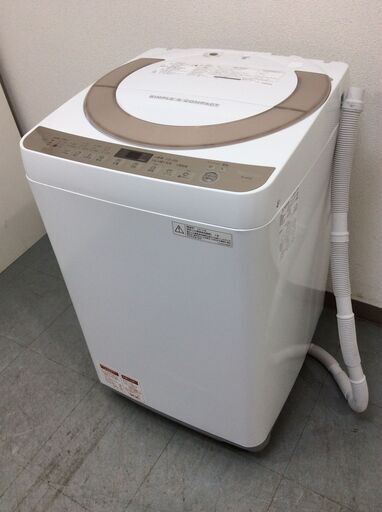 (4/23受渡済)JT1898【SHARP/シャープ 7.0㎏洗濯機】美品 2017年製 ES-KS70S 家電 洗濯 上開き 簡易乾燥付