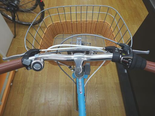 子供用自転車 22インチ ブルー 6段変速 鍵・カゴ・ライト付き CHOU A LA