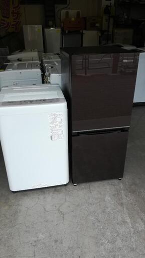 セット394⭐高年式セット⭐配送と設置は無料サービス⭐ハイセンス冷蔵庫134L＋パナソニック洗濯機６kg