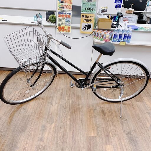 自転車　シティーサイクル　27インチ　ブラック＆シルバー