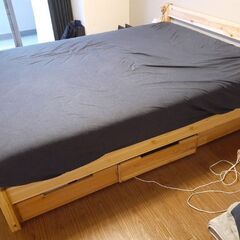 無印良品　木製ベッド　ポケットコイルマットレスセット(ダブル)