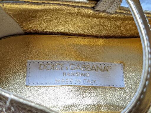 美品DOLCE & GABBANA キッズゴールドバレリーナ フォーマルシューズ