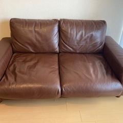 無印良品 本革レザーソファ 2シーター フェザークッション