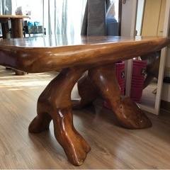 【海外購入】天然木材のローテーブル