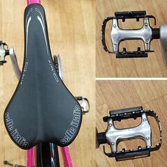 RALEIGH RADFORD-L クロスバイク 28インチ ピンク系 ベル・前カゴ・ミラー付き 英式バルブ 自転車 ラレー ラドフォード 札幌市 清田区 平岡