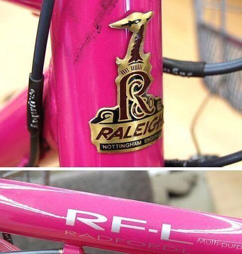 RALEIGH RADFORD-L クロスバイク 28インチ ピンク系 ベル・前カゴ・ミラー付き 英式バルブ 自転車 ラレー ラドフォード 札幌市 清田区 平岡