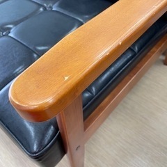2人掛けソファー?コンパクト?ナチュラル×ブラック?【こちらは店舗です 