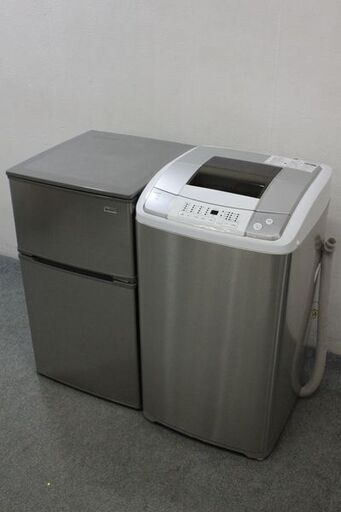 家電ステンレス2点セット ちいさめ冷蔵庫90L YRZ-C09G1 洗濯機5.5キロ EH-L55DD 中古家電 店頭引取歓迎 R5769)