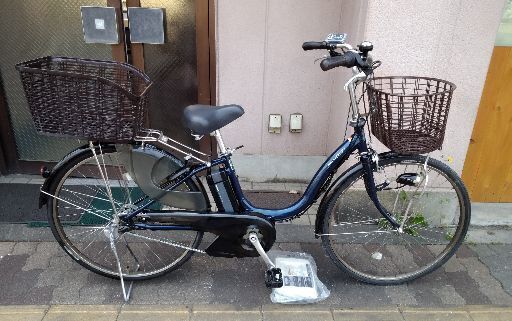[YAMAHA]PAS Natura 26吋電動アシスト自転車 8.9Ahバッテリー+充電器+スペアキー2本付き(ネイビー)