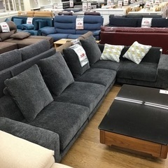 KP-79【ご来店頂ける方限定】カウチソファ5点セット　グレー系