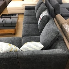 KP-79【ご来店頂ける方限定】カウチソファ5点セット　グレー系