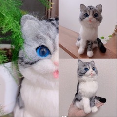 【ネット決済・配送可】羊毛フェルト猫ちゃん