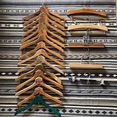 ヴィンテージ  アンティーク  木製　ウッド　ハンガー　セット　...