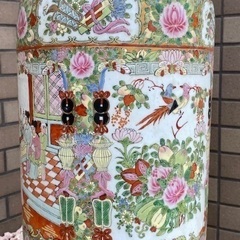 素敵な柄♪ 古い時代 傘立て 色絵磁器 甕 旧家 蔵出 お値下げ可‼️早い者勝ち♪