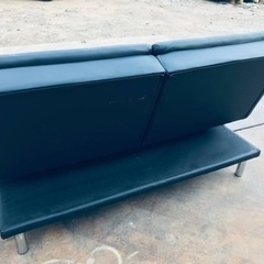 ①ET2867番⭐️美品 合皮 ソファベットブラック⭐️
