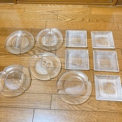 【値下げ】ガラスのお皿 10セット