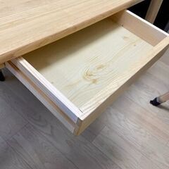 【美品】天然木タモ無垢材ダイニングテーブル　【Ma maison】マ・メゾン　幅150cm 奥行80cm  高さ70cm