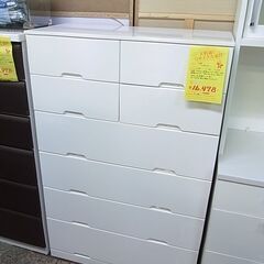 6段チェスト スライドレール 塗装仕上げ ホワイト たんす タンス 衣類収納